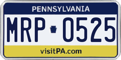 PA license plate MRP0525