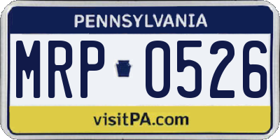 PA license plate MRP0526