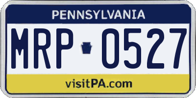 PA license plate MRP0527