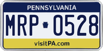 PA license plate MRP0528