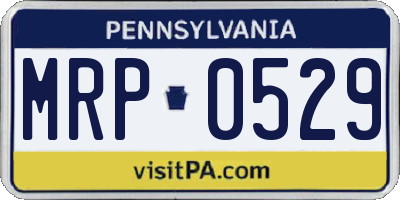 PA license plate MRP0529