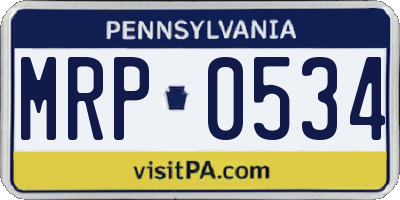 PA license plate MRP0534