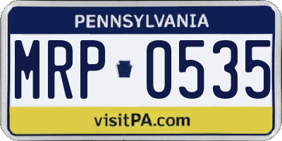 PA license plate MRP0535