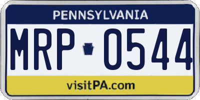 PA license plate MRP0544