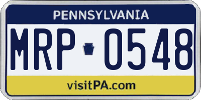 PA license plate MRP0548