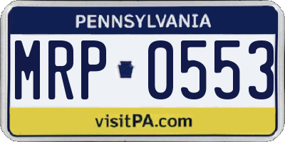 PA license plate MRP0553