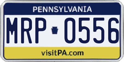 PA license plate MRP0556