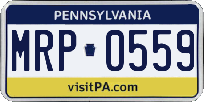 PA license plate MRP0559