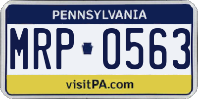 PA license plate MRP0563