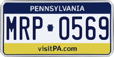 PA license plate MRP0569