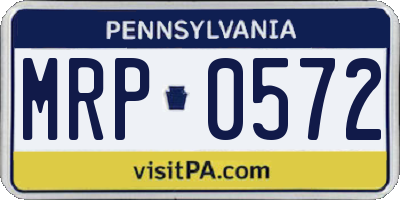 PA license plate MRP0572