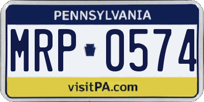 PA license plate MRP0574