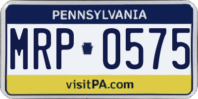 PA license plate MRP0575