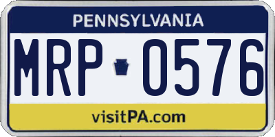 PA license plate MRP0576