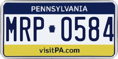 PA license plate MRP0584