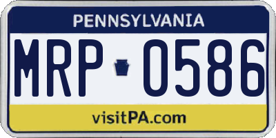 PA license plate MRP0586