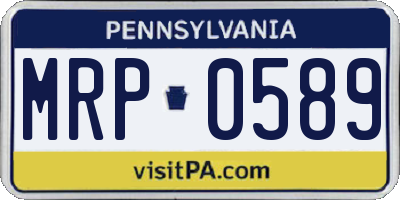 PA license plate MRP0589