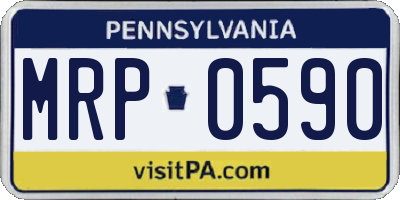 PA license plate MRP0590