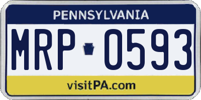PA license plate MRP0593