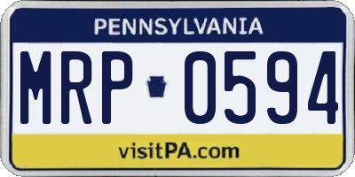 PA license plate MRP0594