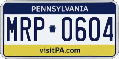 PA license plate MRP0604