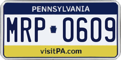PA license plate MRP0609