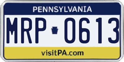 PA license plate MRP0613
