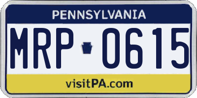 PA license plate MRP0615