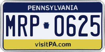 PA license plate MRP0625