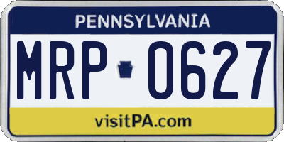 PA license plate MRP0627