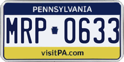 PA license plate MRP0633