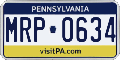 PA license plate MRP0634