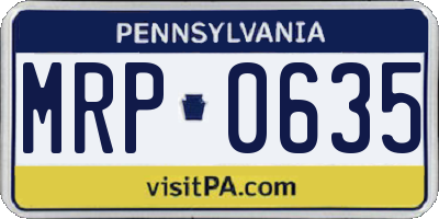 PA license plate MRP0635