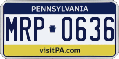 PA license plate MRP0636