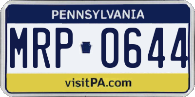 PA license plate MRP0644