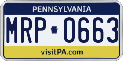 PA license plate MRP0663