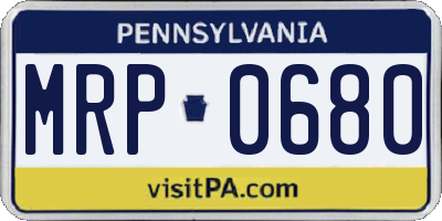 PA license plate MRP0680