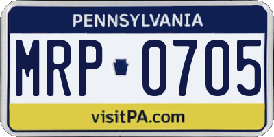 PA license plate MRP0705