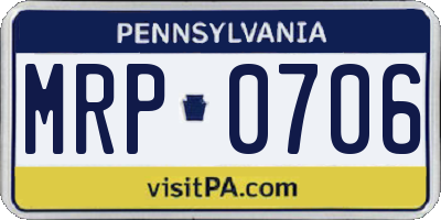 PA license plate MRP0706