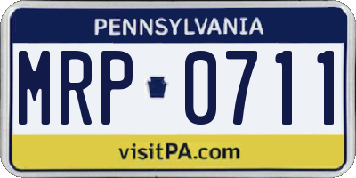 PA license plate MRP0711