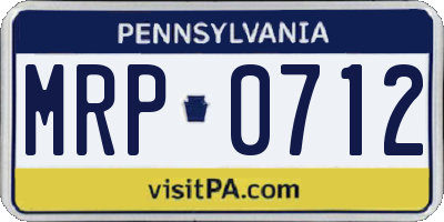PA license plate MRP0712