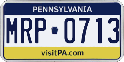 PA license plate MRP0713