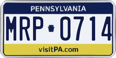 PA license plate MRP0714