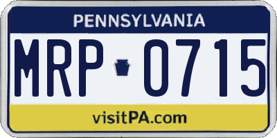PA license plate MRP0715