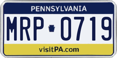 PA license plate MRP0719