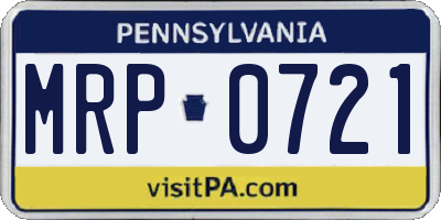 PA license plate MRP0721