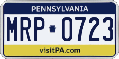 PA license plate MRP0723