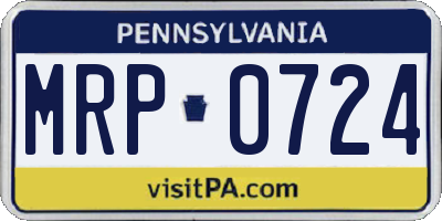 PA license plate MRP0724