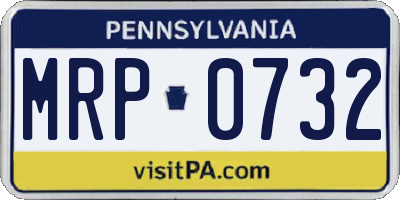 PA license plate MRP0732