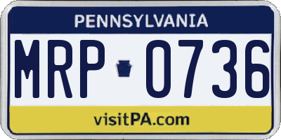 PA license plate MRP0736